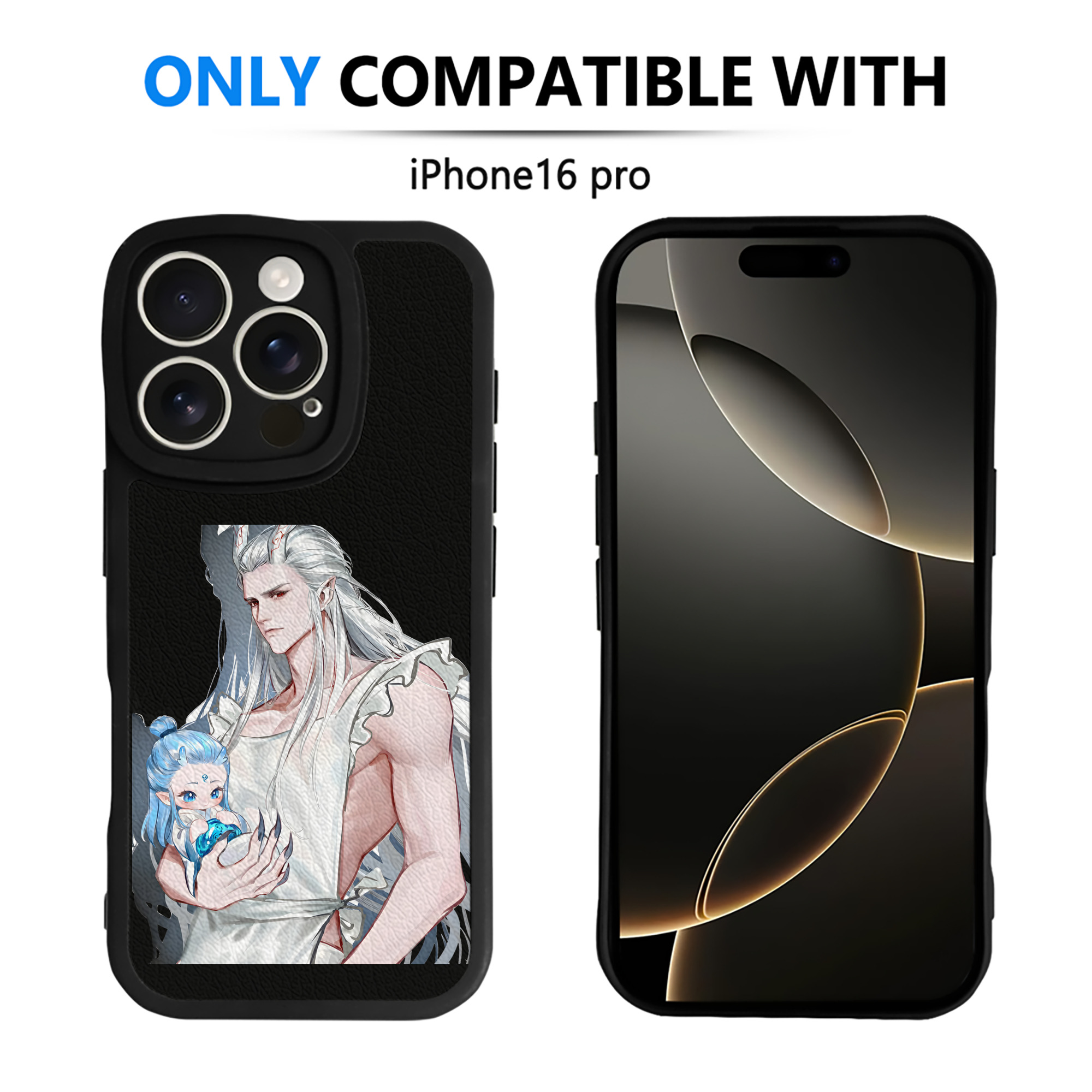（画像用） Ne Zha 2 ナタ 魔童の大暴れ 【iPhone 16シリーズ対応】シリコンスマホケース（レザー調） 材質：シリコン